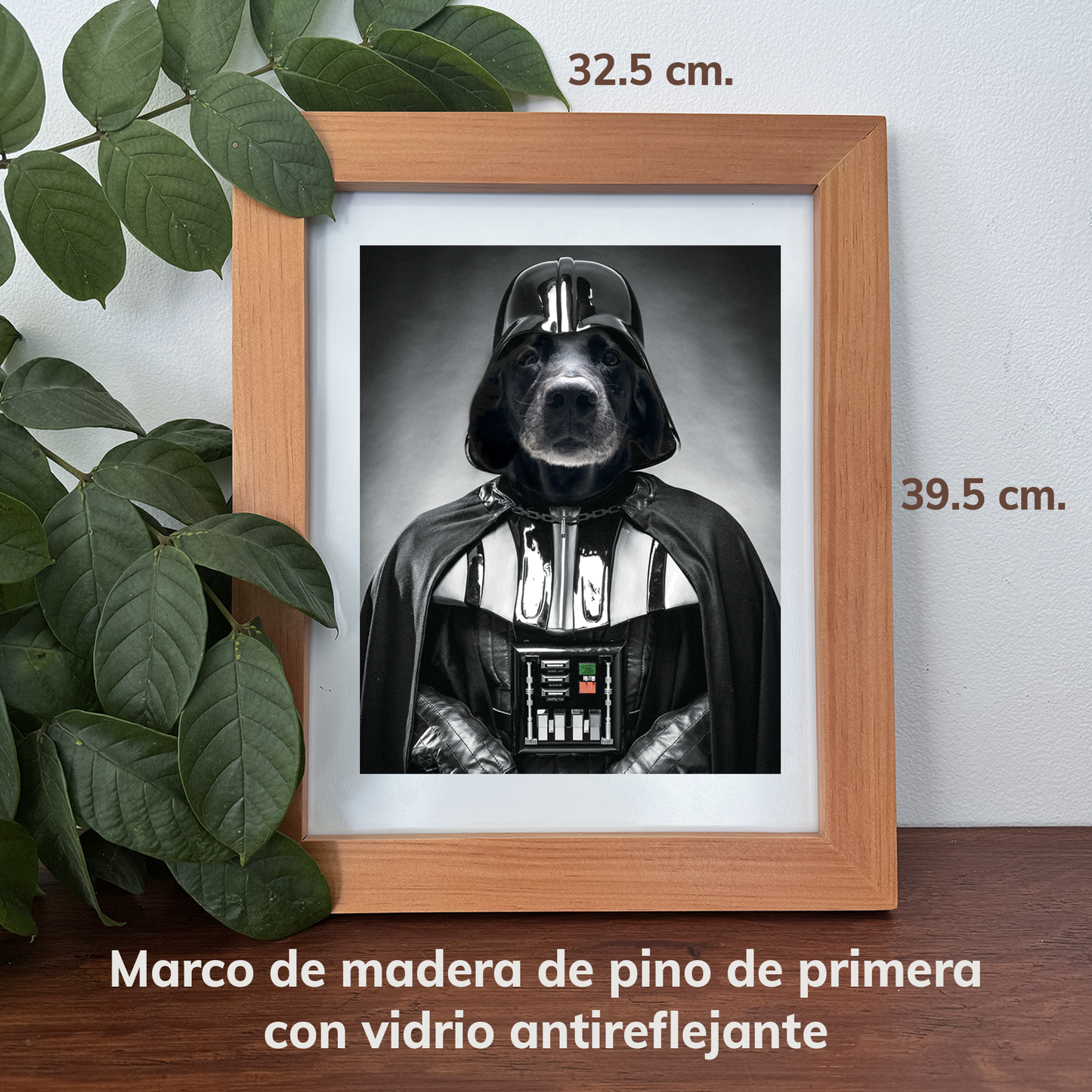 Dog Vader - Marco de Madera